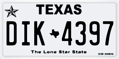 TX license plate DIK4397