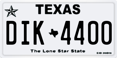 TX license plate DIK4400