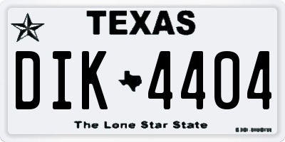 TX license plate DIK4404