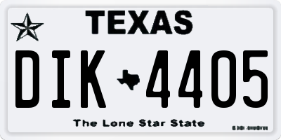 TX license plate DIK4405