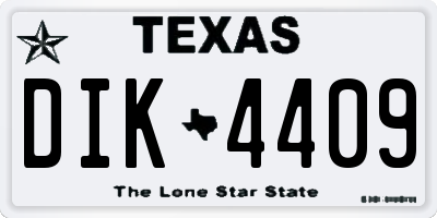 TX license plate DIK4409
