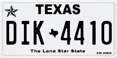 TX license plate DIK4410