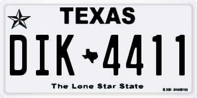 TX license plate DIK4411