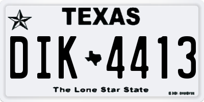 TX license plate DIK4413