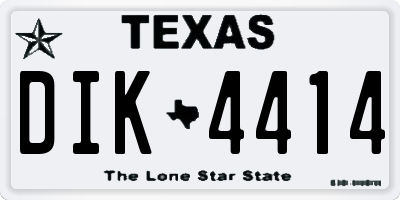 TX license plate DIK4414