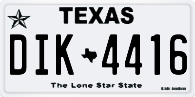 TX license plate DIK4416