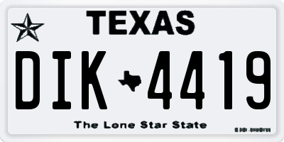 TX license plate DIK4419