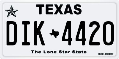 TX license plate DIK4420