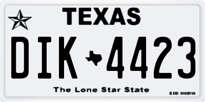 TX license plate DIK4423