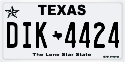 TX license plate DIK4424
