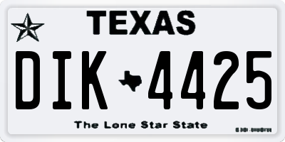 TX license plate DIK4425
