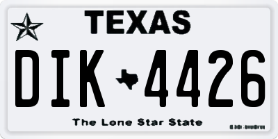TX license plate DIK4426