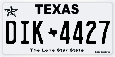TX license plate DIK4427