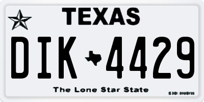 TX license plate DIK4429
