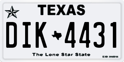 TX license plate DIK4431