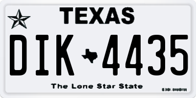TX license plate DIK4435