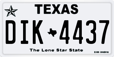 TX license plate DIK4437