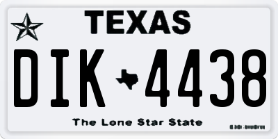 TX license plate DIK4438