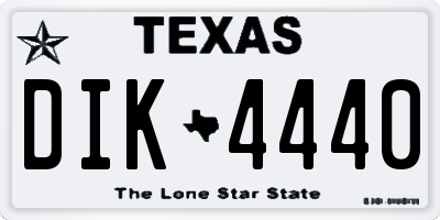 TX license plate DIK4440
