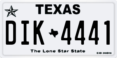 TX license plate DIK4441