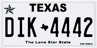 TX license plate DIK4442