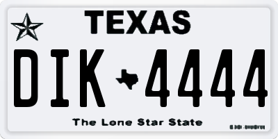 TX license plate DIK4444