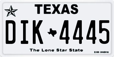 TX license plate DIK4445