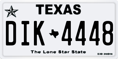 TX license plate DIK4448