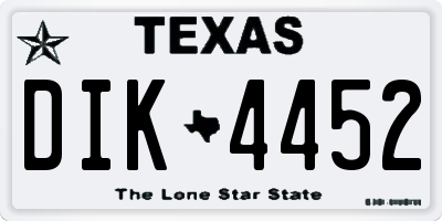TX license plate DIK4452