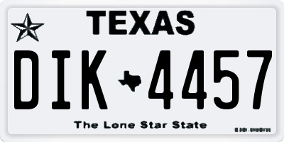 TX license plate DIK4457