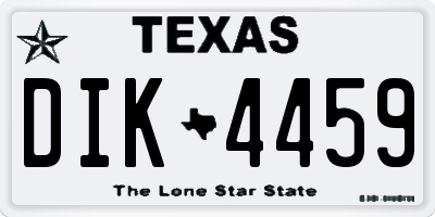 TX license plate DIK4459