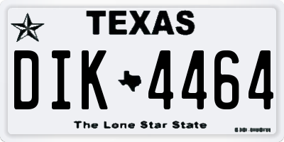 TX license plate DIK4464