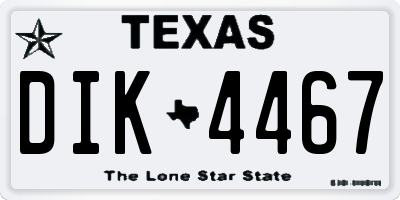 TX license plate DIK4467