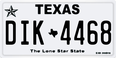 TX license plate DIK4468