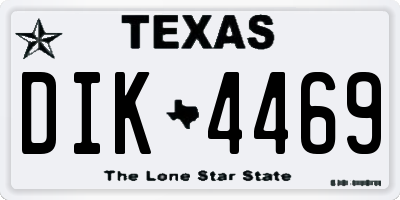 TX license plate DIK4469