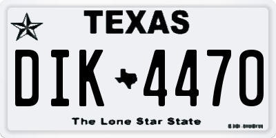 TX license plate DIK4470