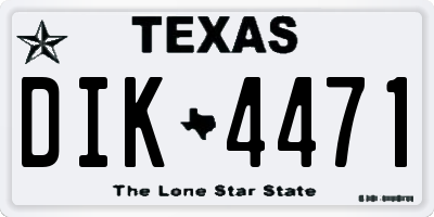 TX license plate DIK4471