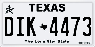 TX license plate DIK4473