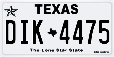 TX license plate DIK4475
