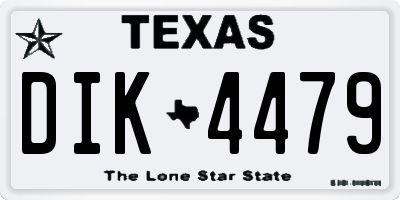 TX license plate DIK4479