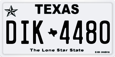 TX license plate DIK4480