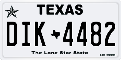 TX license plate DIK4482
