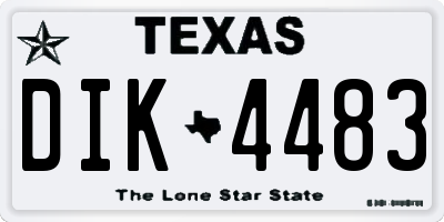 TX license plate DIK4483
