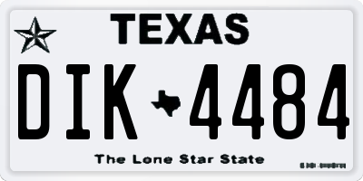 TX license plate DIK4484