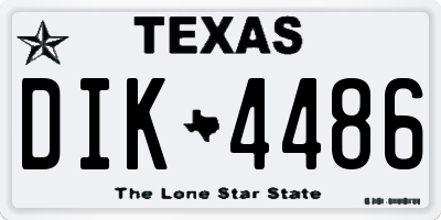 TX license plate DIK4486
