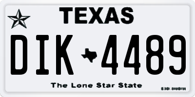 TX license plate DIK4489