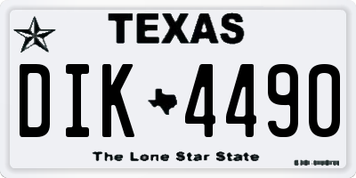 TX license plate DIK4490