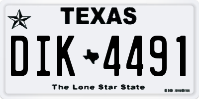 TX license plate DIK4491