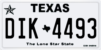 TX license plate DIK4493