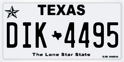 TX license plate DIK4495